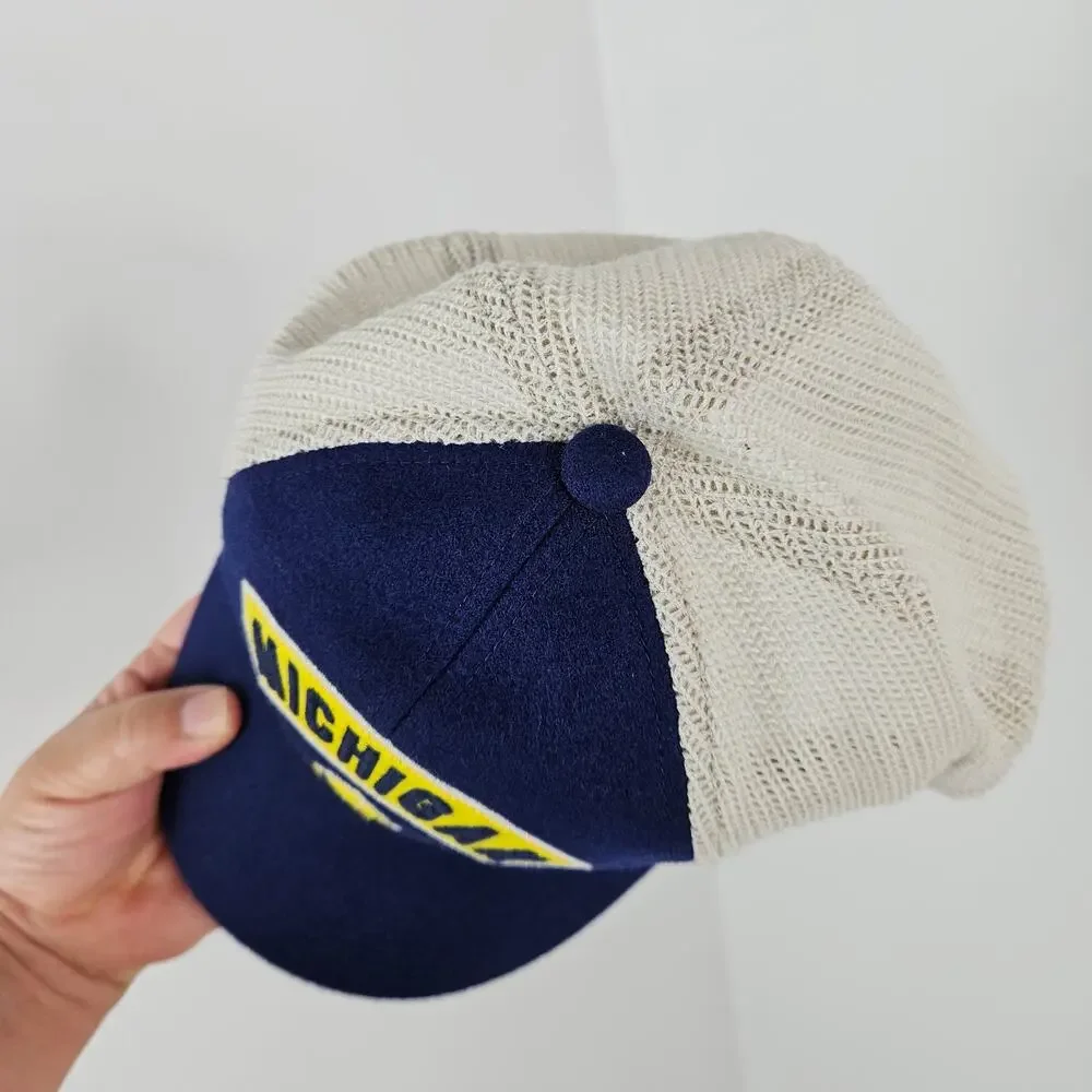 Mitchell & Ness Michigan Wolverines Meshback Fitted Cap Hat‎ | L - XL